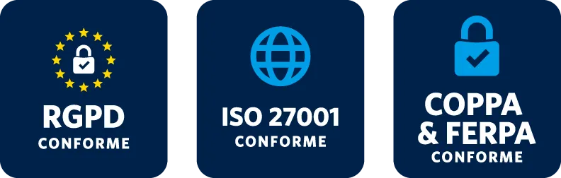 GDPR, ISO 27001, COPPA, FERPA Compliant
