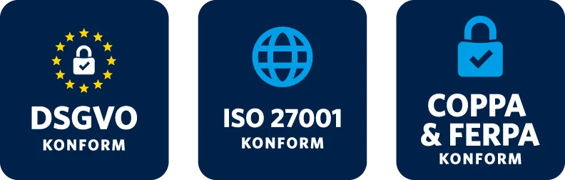 GDPR, ISO 27001, COPPA, FERPA Compliant