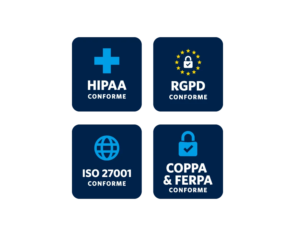 HIPAA, GDPR, ISO 27001, COPPA, FERPA Compliant